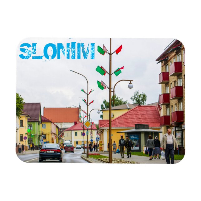 Belarus Slonim City Town View Architecture Magnet (Horizontal)