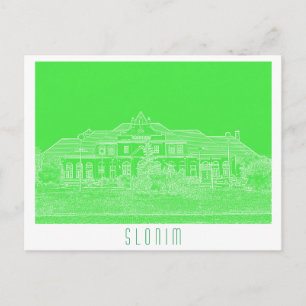 Belarus Slonim Train Station Architecture Sketch Postcard