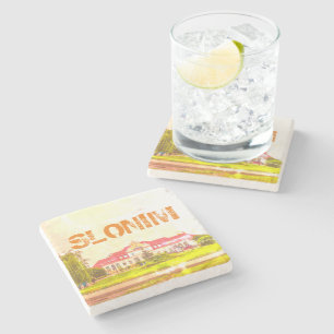 Belarus Slonim Train Station Architecture Stone Coaster