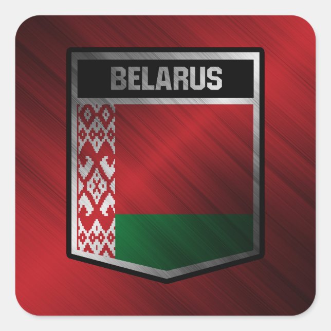 Belarus Square Sticker (Front)