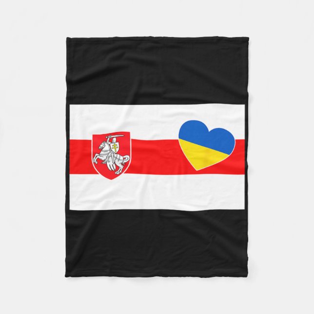 Belarus Stand With Ukraine Belarusians Support Ukr Fleece Blanket (Front)