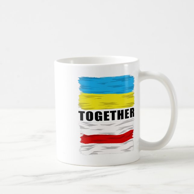 Belarus Supports Ukraine Stop War Together  Coffee Mug (Right)