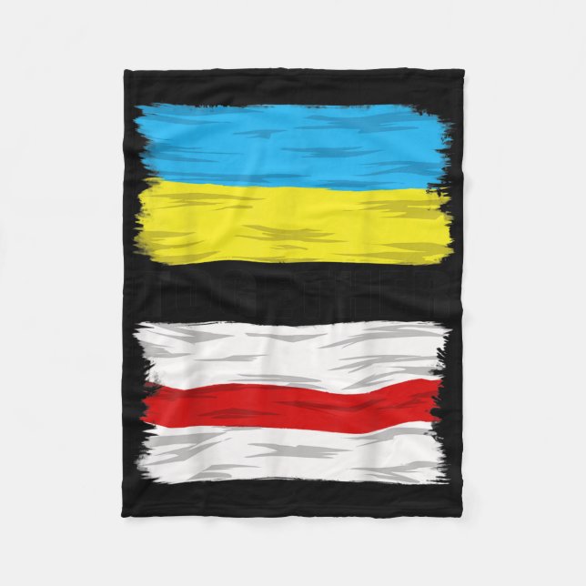 Belarus Supports Ukraine Stop War Together  Fleece Blanket (Front)