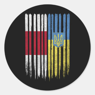 Belarus Ukraine Belarusian Ukrainian Flag  Classic Round Sticker