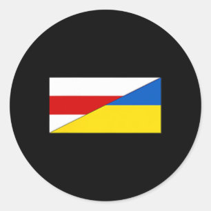Belarus Ukraine Flag Belarusian Ukrainian Pride Na Classic Round Sticker