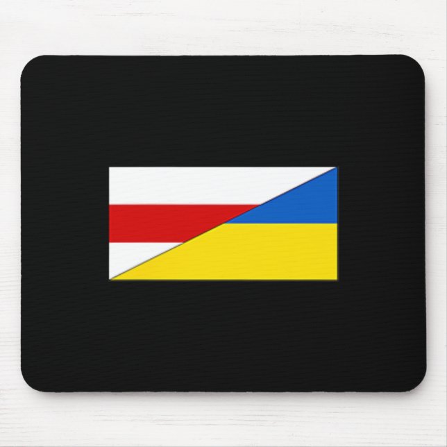 Belarus Ukraine Flag Belarusian Ukrainian Pride Na Mouse Pad (Front)