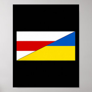 Belarus Ukraine Flag Belarusian Ukrainian Pride Na Poster