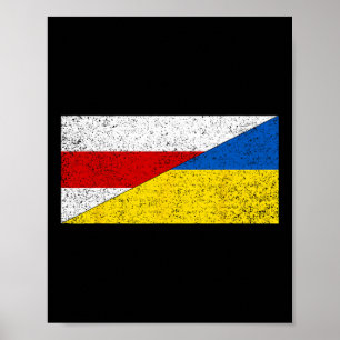 Belarus Ukraine Flag Belarusian Ukrainian Pride Na Poster