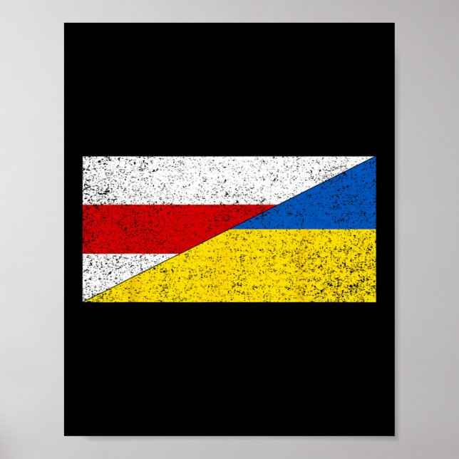 Belarus Ukraine Flag Belarusian Ukrainian Pride Na Poster (Front)