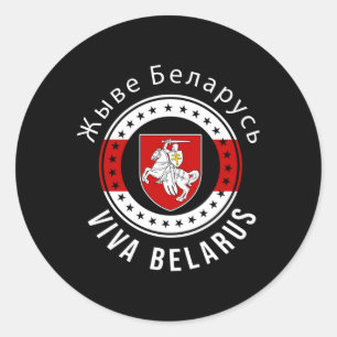Belarus White Red Pagonya Flag Support Belarus Pro Classic Round Sticker