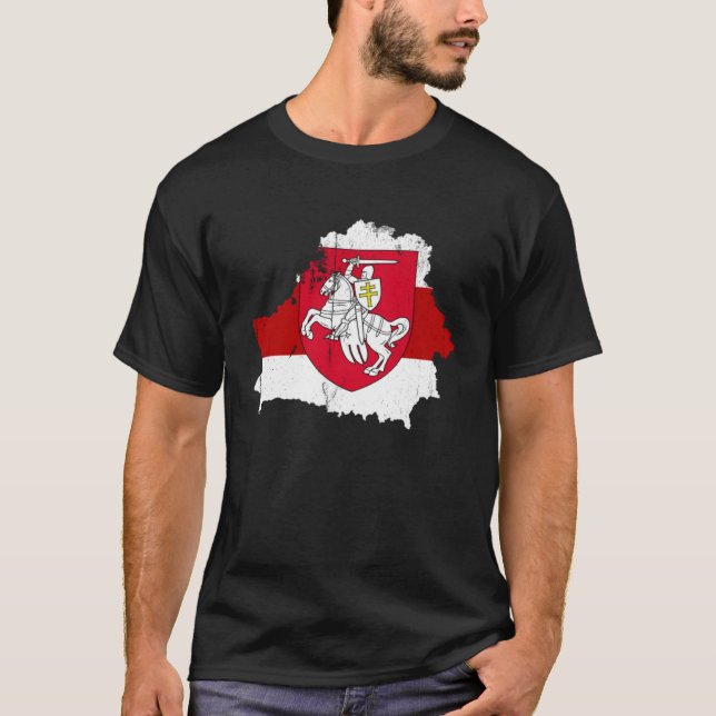 Belarus White Red Pagonya Flag Support Belarus Pro T-Shirt (Front)