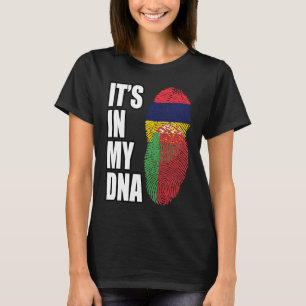 Belarusian And Mauritian Mix DNA Heritage Flag T-Shirt