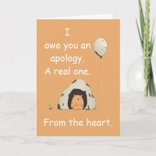 Belated Birthday Bear Cave Apology Humour Gift Car Card