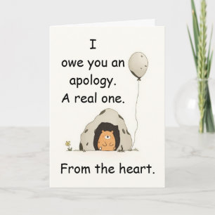 Belated Birthday Bear Cave Apology Humour Gift Card