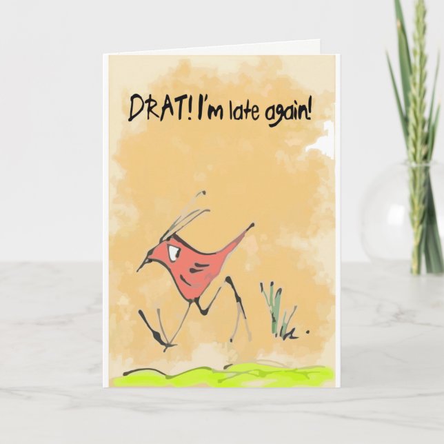 Belated birthday bird card (Front)