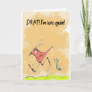 Belated birthday bird card