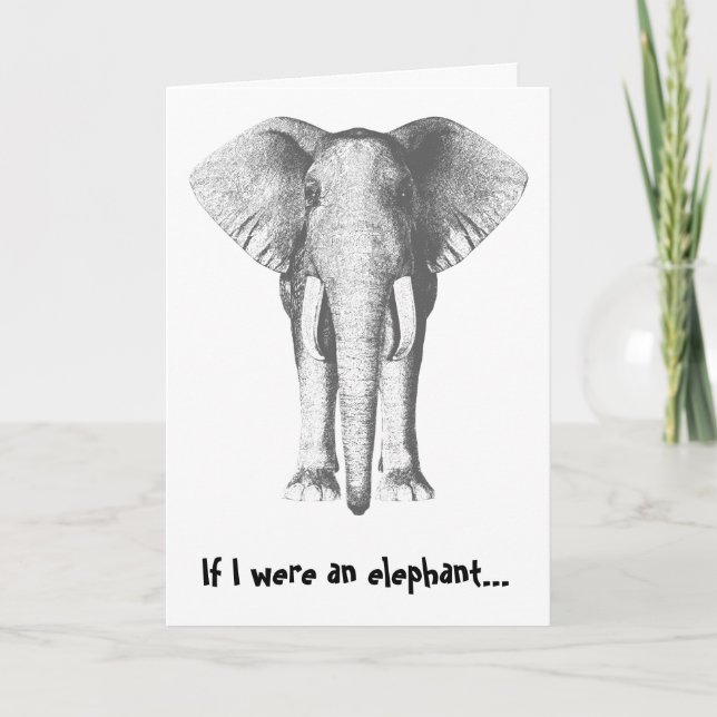 Belated Birthday - Elephant Card (Front)