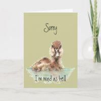 Belated Birthday Funny Angry Duck, Bird
