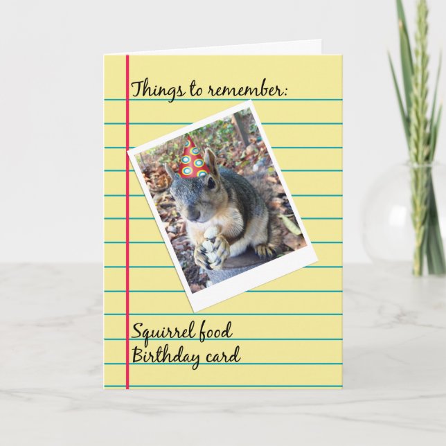 Belated Birthday Funny Squirrel in Party Hat Card (Front)