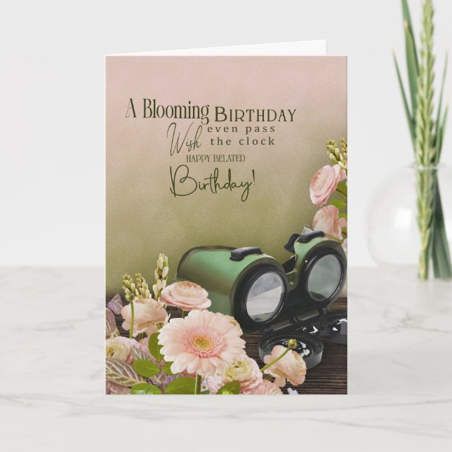 Belated Birthday Greeting For Traveller  Explorer Card (Front)