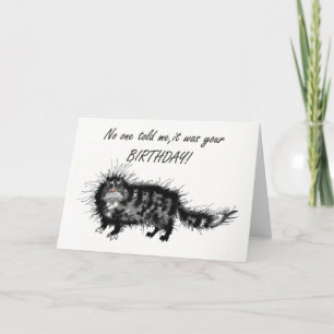 Belated birthday, grumpy cat. card