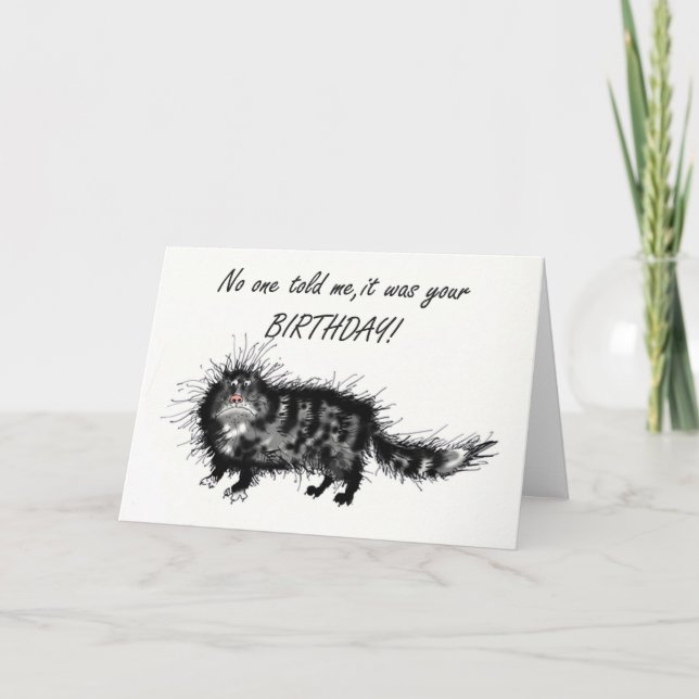 Belated birthday, grumpy cat. card (Front)
