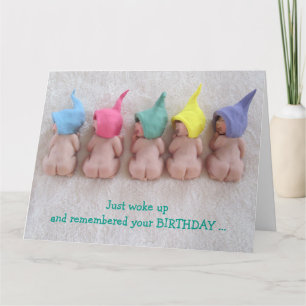 Belated Birthday: Just Woke Up, Clay Babies, Card