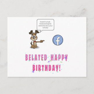 Belated birthday wish card