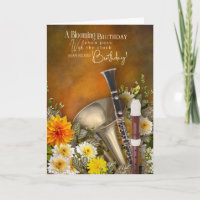 Belated Birthday with Clarinet Recorder Music Card