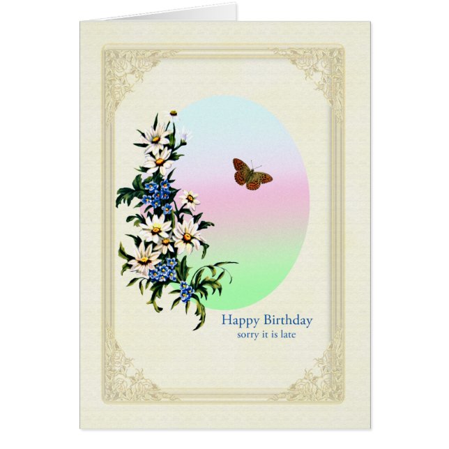 Belated Birthday with Flowers (Front)