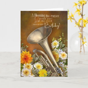 Belated Birthday with Trumpet Music Theme Card