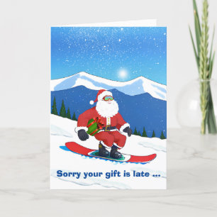 Belated Christmas Santa Claus Taking a Powder Holiday Card