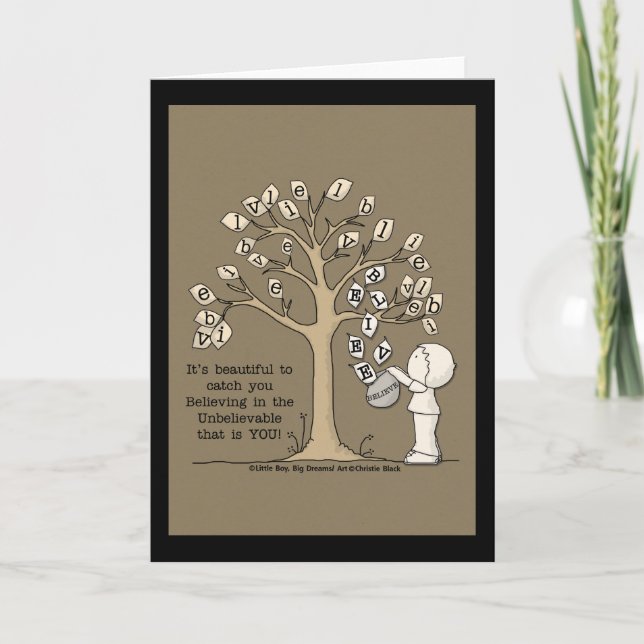 Be'LEAVES'- Catching Leaves Card (Front)