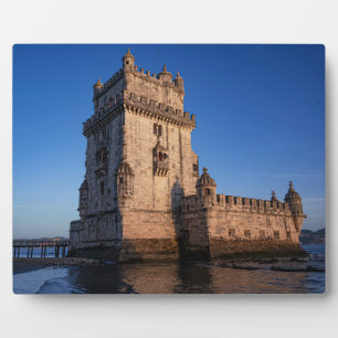 Belem tower at sunset in Lisbon, Portugal Plaque