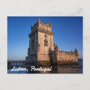 Belem tower at sunset in Lisbon, Portugal Postcard