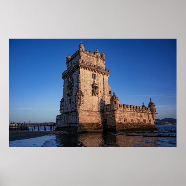 Belem tower at sunset in Lisbon, Portugal Poster (Front)
