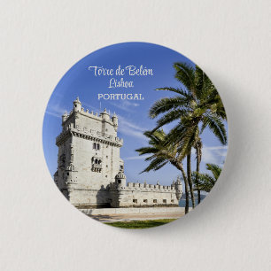 Belém Tower photo, Lisbon, Portugal 6 Cm Round Badge