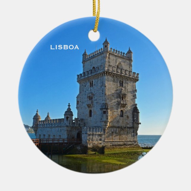 Belem Tower Scene Circle Christmas Ornament (Front)