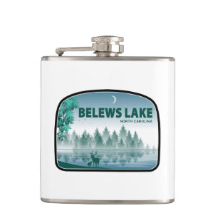 Belews Lake North Carolina Deer Hip Flask