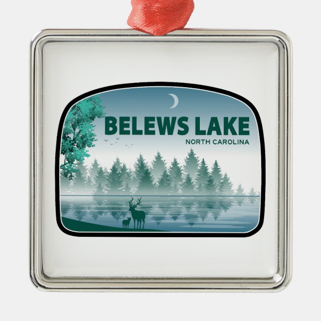 Belews Lake North Carolina Deer Metal Ornament (Front)