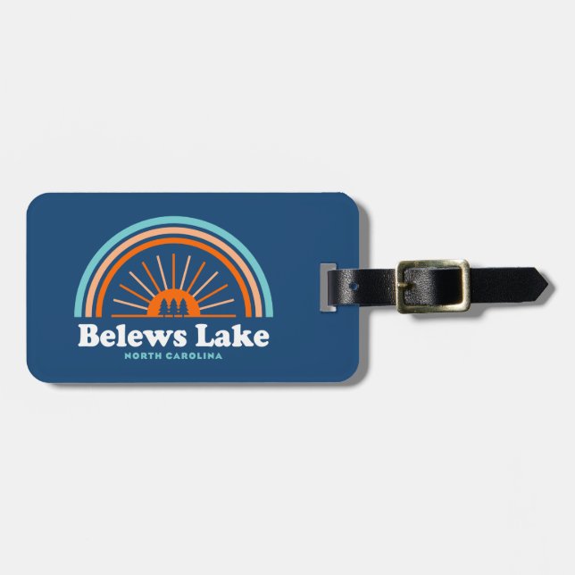 Belews Lake North Carolina Rainbow Luggage Tag (Front Horizontal)