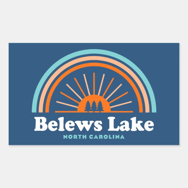 Belews Lake North Carolina Rainbow Rectangular Sticker (Front)