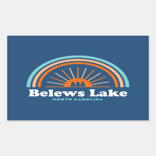 Belews Lake North Carolina Rainbow Rectangular Sticker