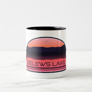 Belews Lake North Carolina Red Sunrise Two-Tone Coffee Mug
