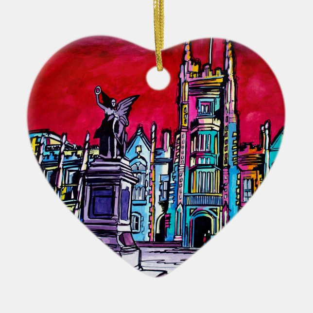 Belfast Alive - Queens University Ceramic Tree Decoration (Front)