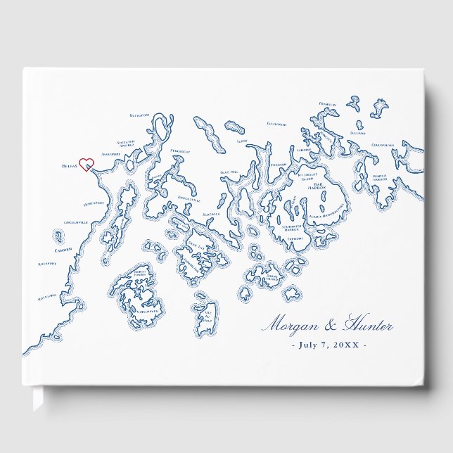 Belfast Guest Book - Penobscot Bay Maine Map (Front)
