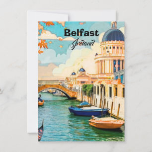Belfast Ireland Travel Postcard Art, Ireland 