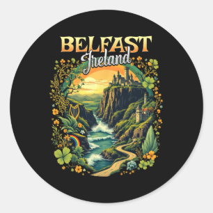 Belfast Ireland Vacation Trip Travel Irish Souveni Classic Round Sticker