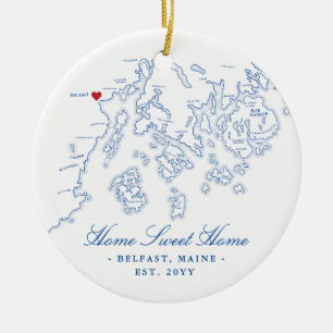 Belfast Maine Ornament - Home Sweet Home