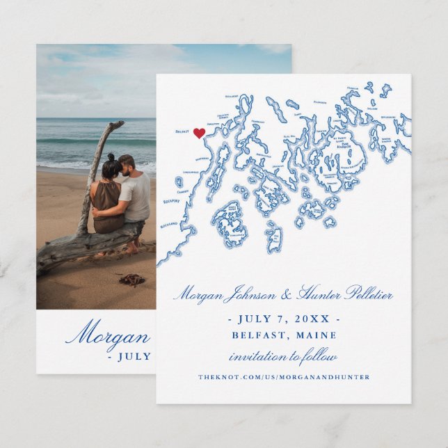 Belfast Maine Photo Save the Date - Penobscot Bay (Front/Back)